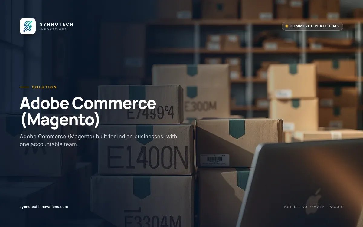 Adobe Commerce (Magento) by Synnotech Innovations: Adobe Commerce (Magento) built for Indian businesses, with one accountable team.