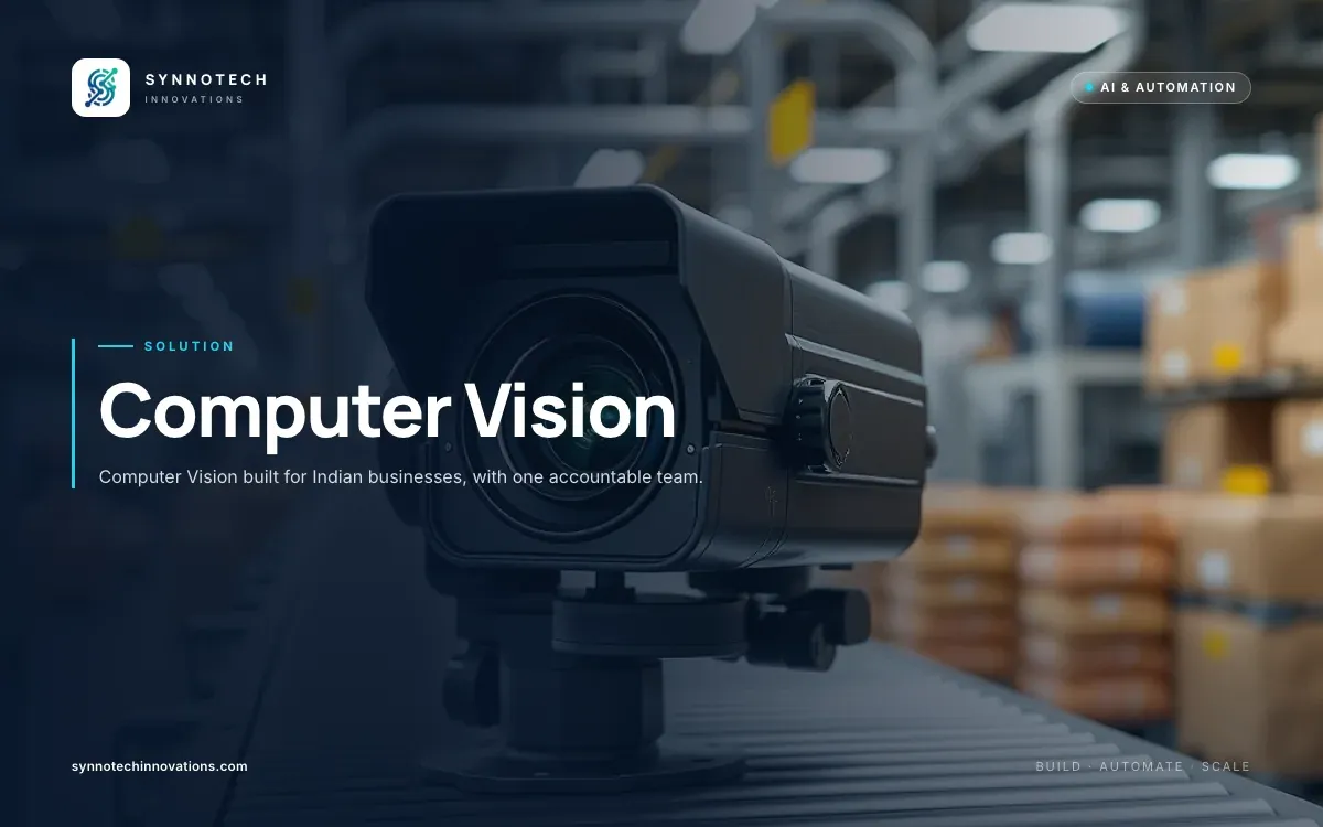 Computer Vision by Synnotech Innovations: Computer Vision built for Indian businesses, with one accountable team.