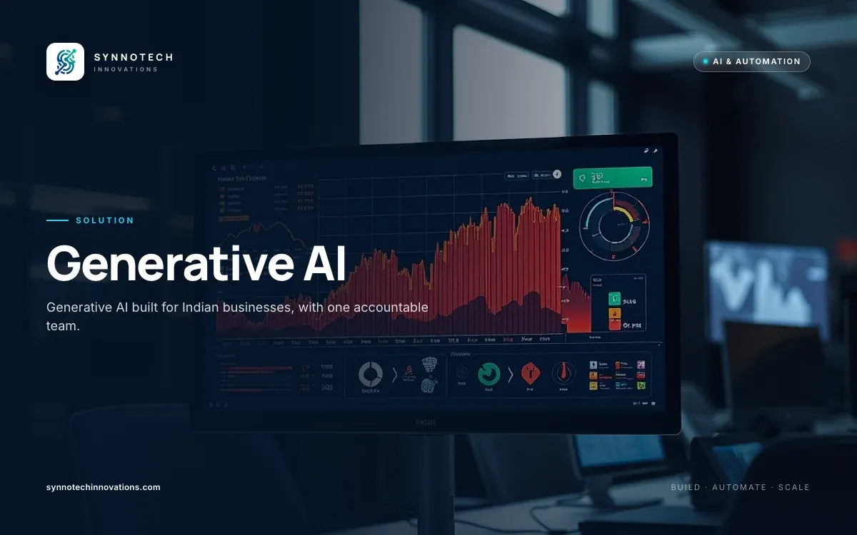 Generative AI by Synnotech Innovations: Generative AI built for Indian businesses, with one accountable team.