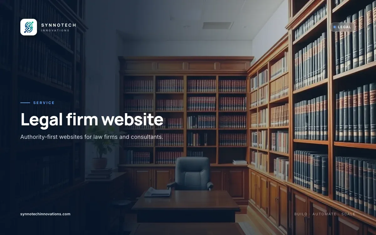 Legal firm website by Synnotech Innovations: Authority-first websites for law firms and consultants.