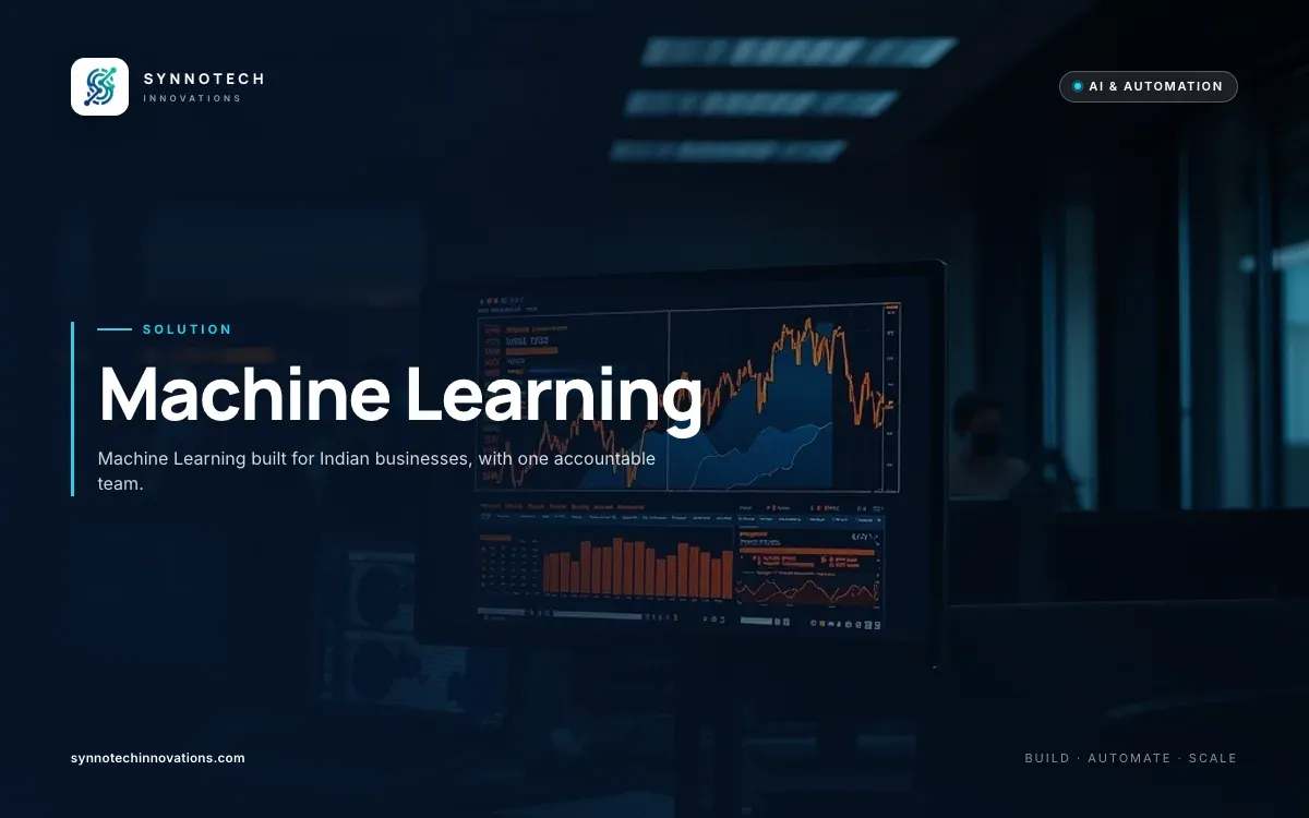 Machine Learning by Synnotech Innovations: Machine Learning built for Indian businesses, with one accountable team.