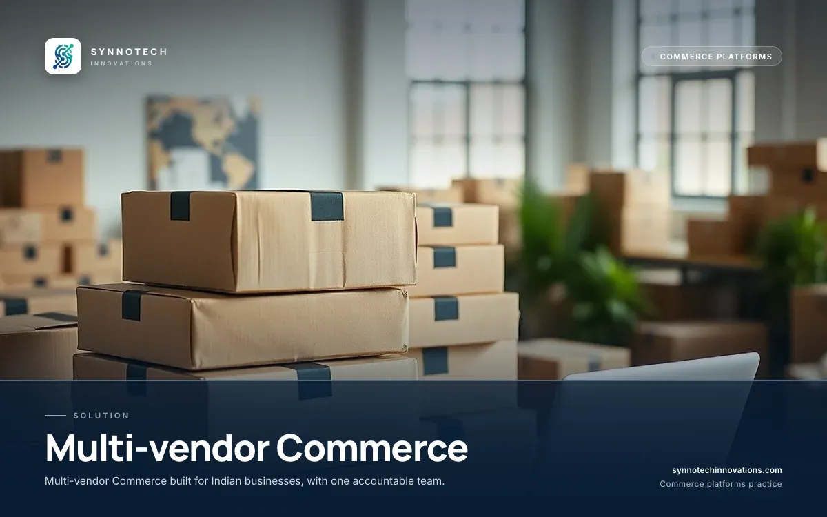 Multi-vendor Commerce by Synnotech Innovations: Multi-vendor Commerce built for Indian businesses, with one accountable team.