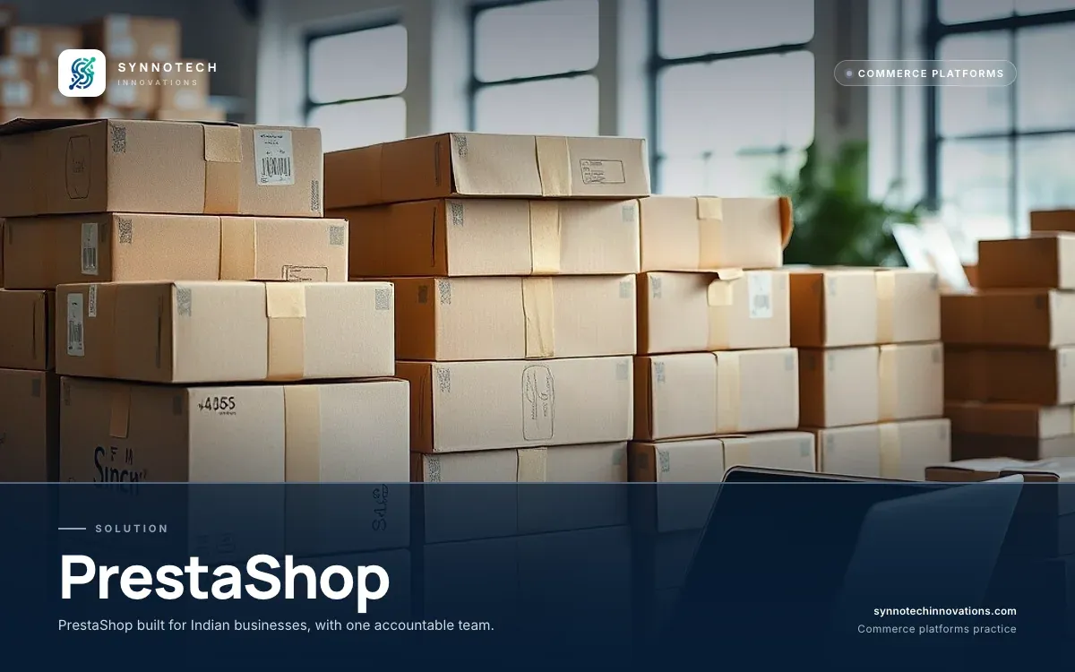 PrestaShop by Synnotech Innovations: PrestaShop built for Indian businesses, with one accountable team.