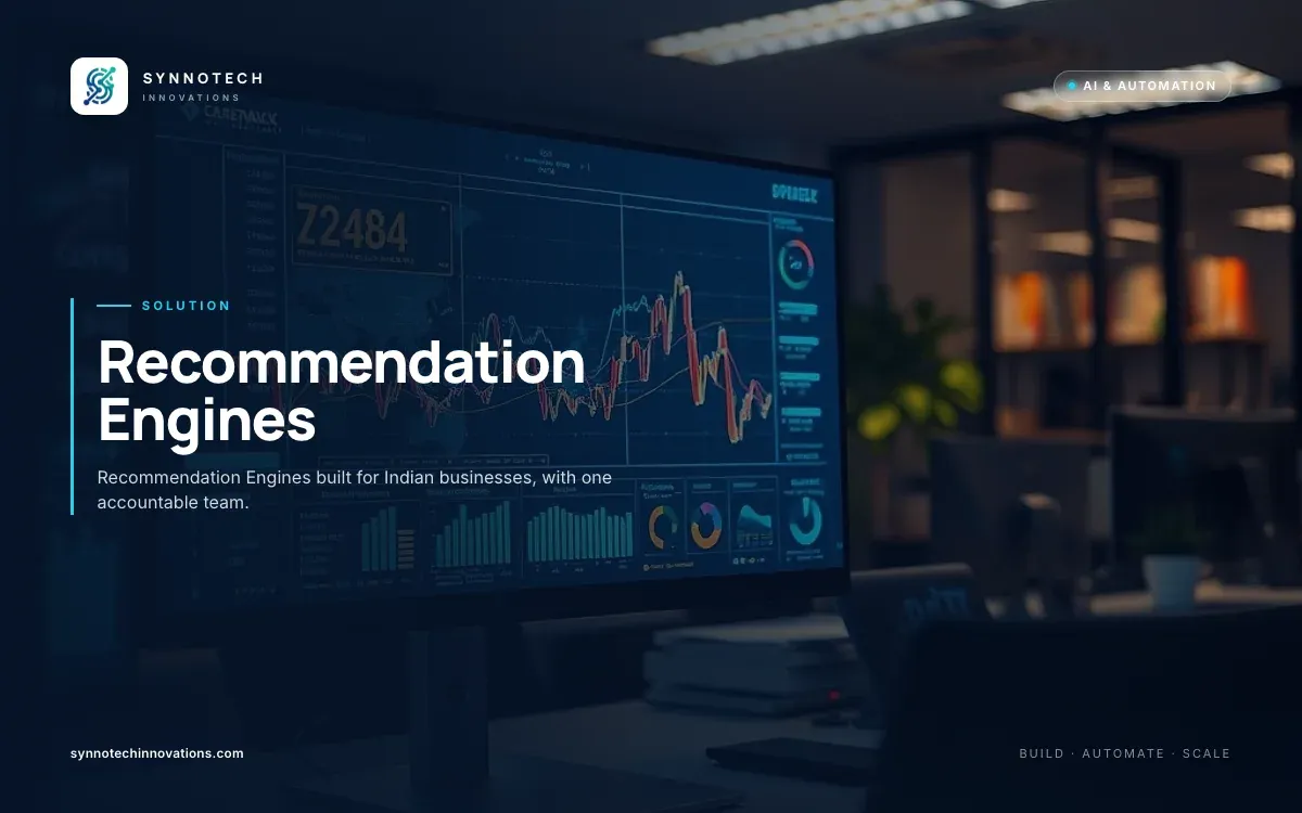 Recommendation Engines by Synnotech Innovations: Recommendation Engines built for Indian businesses, with one accountable team.