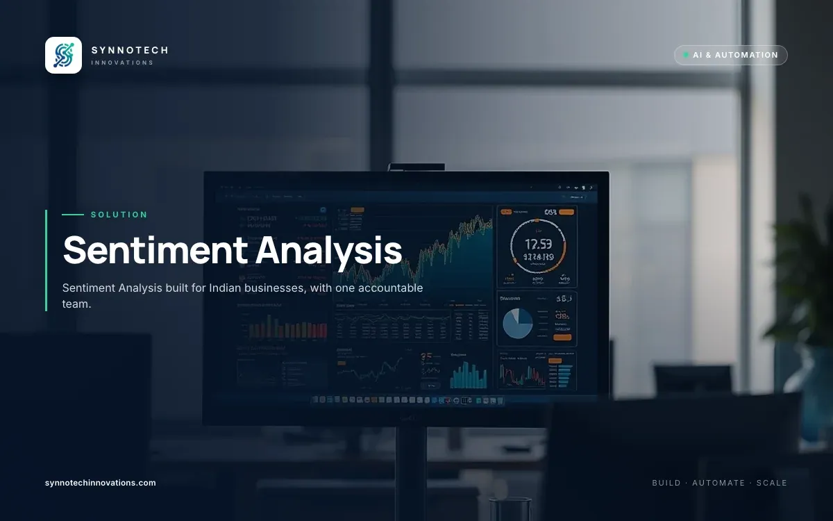 Sentiment Analysis by Synnotech Innovations: Sentiment Analysis built for Indian businesses, with one accountable team.